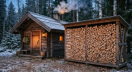 Укладка дров в Дубках, улица Дубовая, 20